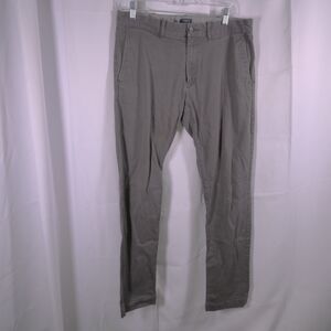 J Crew Mens 32x32 Gray Flex‎ Slim Fit Cotton Blend Chino Khaki Pants Trousers